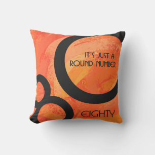Orange 80 Decade Birthday Cushion