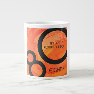 Orange 80 Decade Birthday Large Coffee Mug
