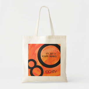 Orange 80 Decade Birthday Tote Bag