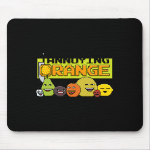 Orange 8-bit Video Game Style Mouse Mat