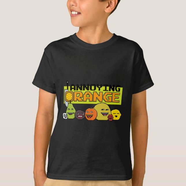 Orange 8-bit Video Game Style  T-Shirt (Front)