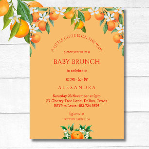 Orange A Litte Cutie Citrus Baby Brunch  Invitation