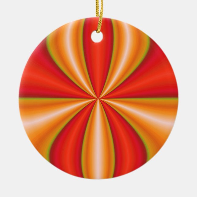 orange abstract art ceramic tree decoration (Front)