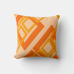 Orange abstract geometric cushion