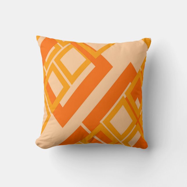 Orange abstract geometric cushion (Front)