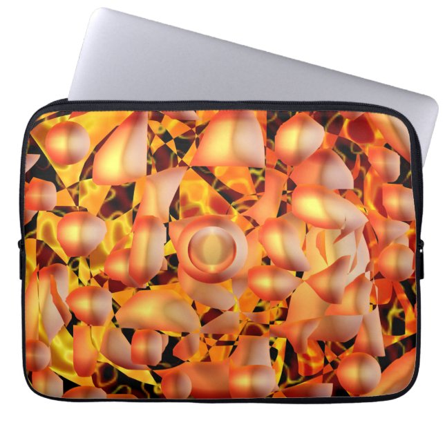 Orange Abstract Laptop Sleeve (Front)