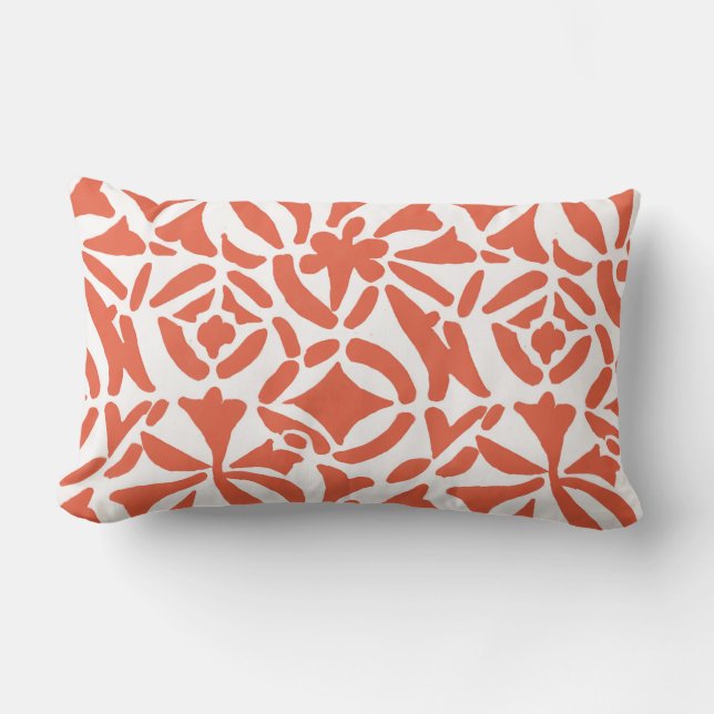 Orange Abstract Lumbar Cushion (Front)