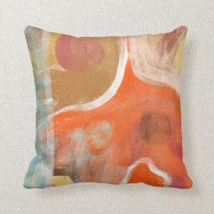 Orange Abstract Modern Art Pillows