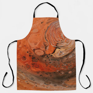 Orange abstract painting apron