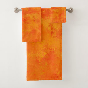 Orange Abstract Pattern Bath Towel Set