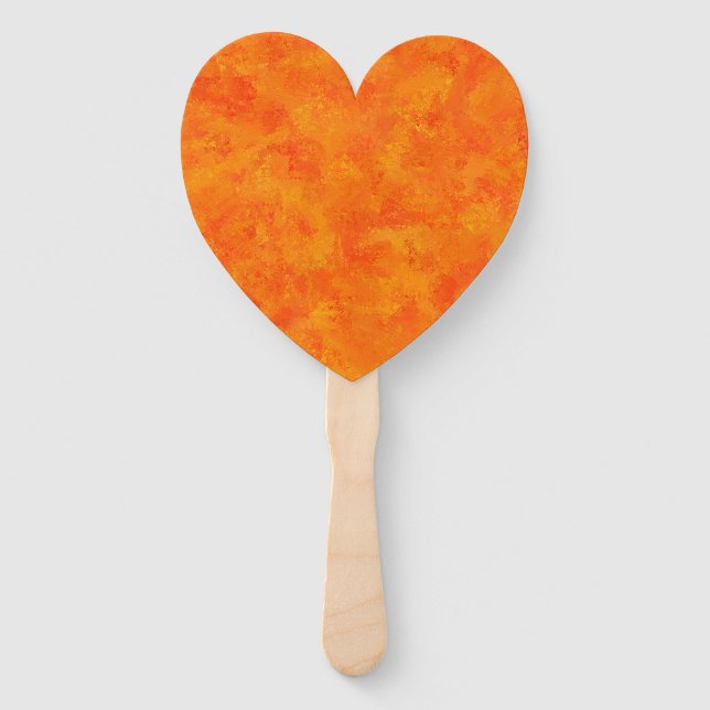 Orange Abstract Pattern  Hand Fan (Front)