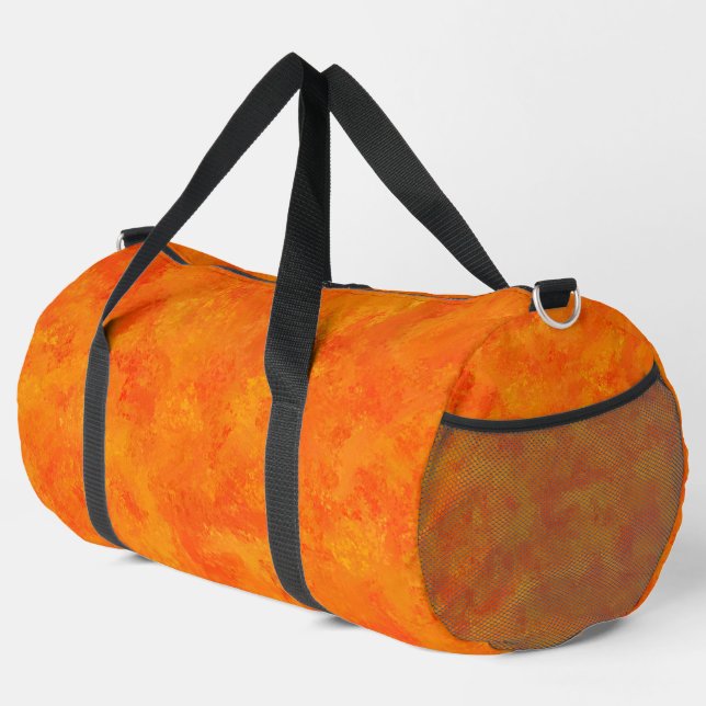 Orange Abstract Pattern Large Duffle Bag (Right Corner)