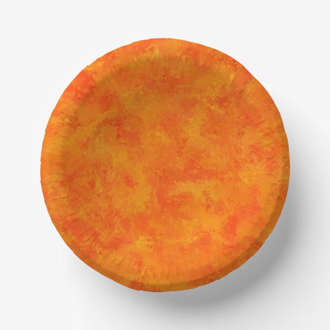 Orange Abstract Pattern  Paper Plate (Front)