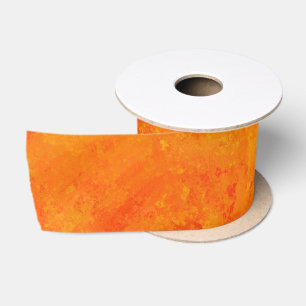 Orange Abstract Pattern Satin Ribbon