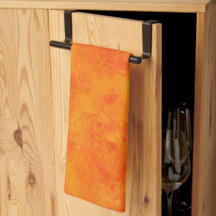 Orange Abstract Pattern Tea Towel