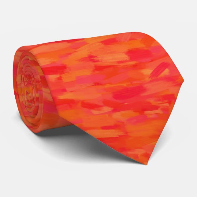 Orange Abstract Pattern Tie (Rolled)
