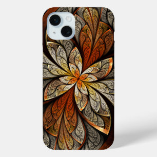 Orange Abstract Stained Glass Pattern iPhone 15 Mini Case