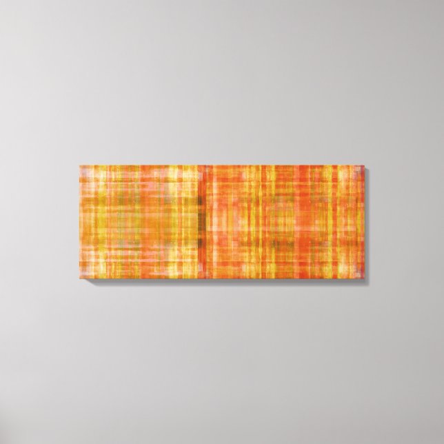 Orange Abstract Striped Art Wrapped Canvas Print (Front)