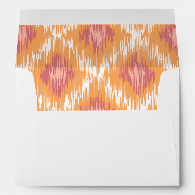 Orange Abstract Tribal Ikat Chevron Diamond Pattrn Envelopes (Back (Bottom))