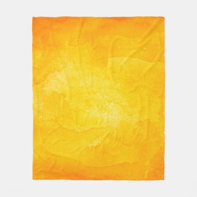Orange abstract watercolor macro texture backgroun fleece blanket (Front)