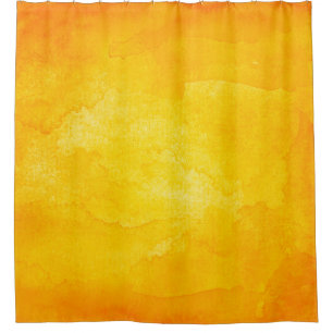 Orange abstract watercolor macro texture backgroun shower curtain
