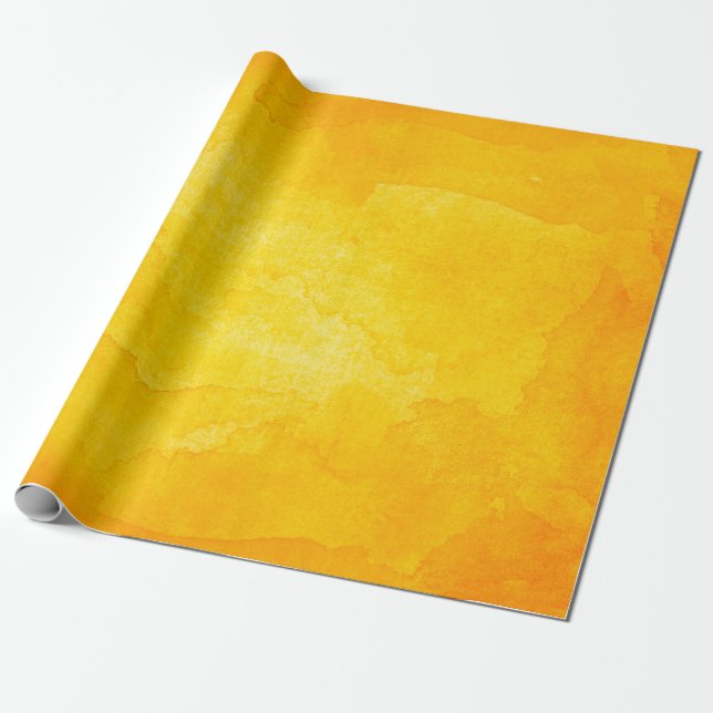 Orange abstract watercolor macro texture backgroun wrapping paper (Unrolled)