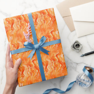 Orange Abstract Watercolor Wrapping Paper
