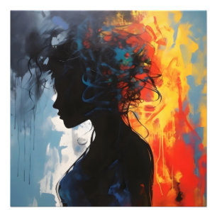 Orange Abstract Woman Photo Print