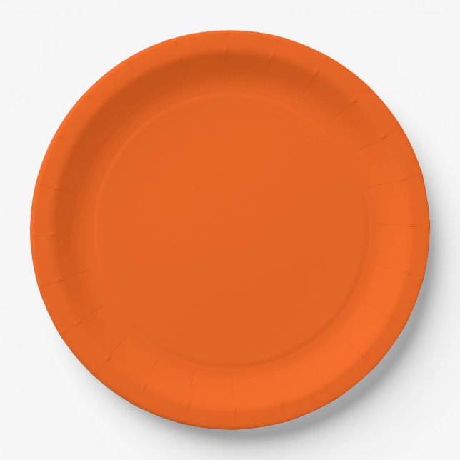 Orange Accent Colour Ready to Customise Paper Plate (Front)