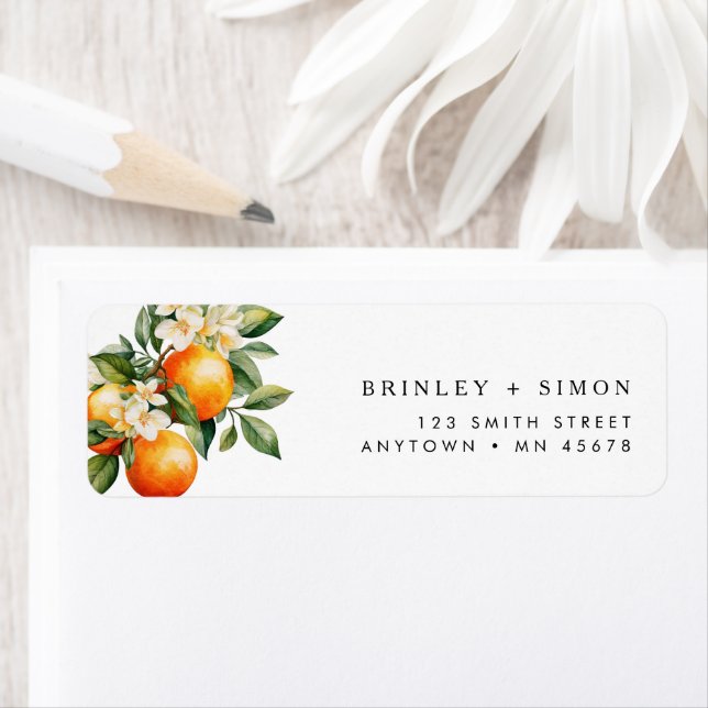 Orange Address Label Citrus Cutie Clementine (Insitu)