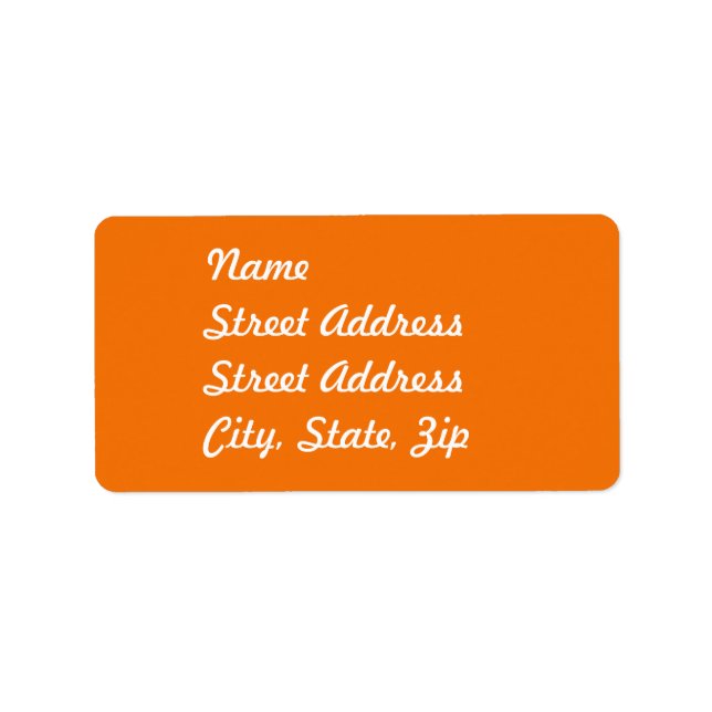 Orange  Address Sticker (Front)