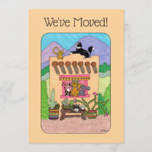 Orange Adobe House & Cats Moving Announcement