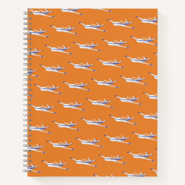 Orange aeroplane notebook, Beechcraft Bonanza Notebook (Front)
