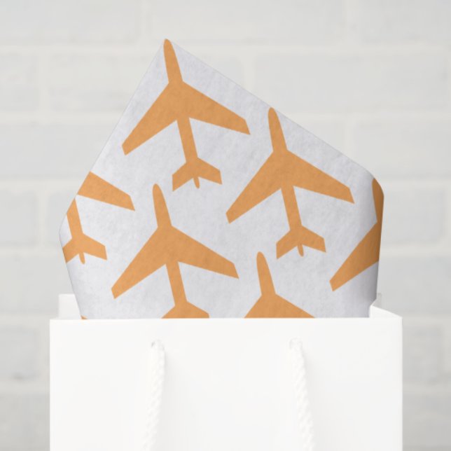Orange Aeroplanes Travel Airline Pilot Adventure Tissue Paper (Gift Bag)