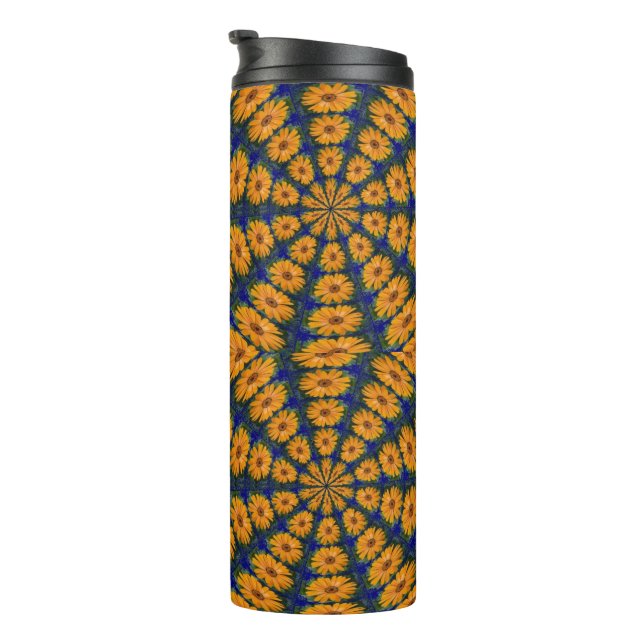 Orange African Daisy Thermal Tumbler (Rotated Right)