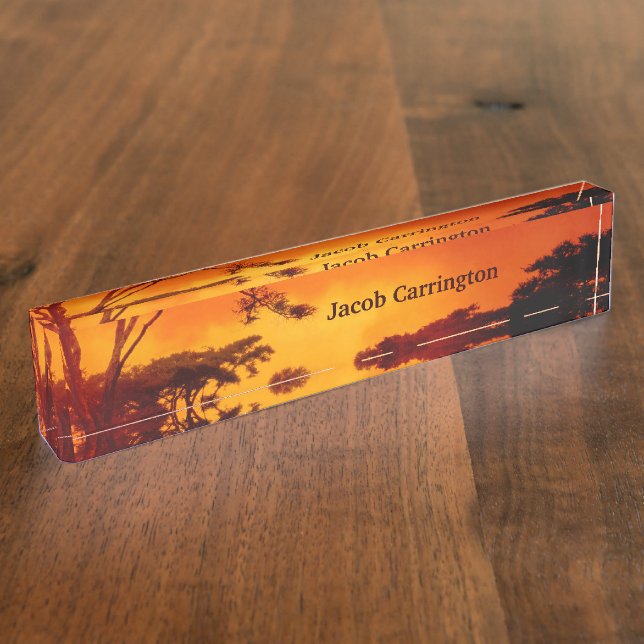 Orange African Sunset Nameplate (Side)