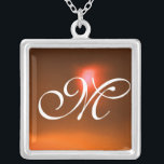 Orange Agate Gem  Monogram Silver Plated Necklace<br><div class="desc">Elegant and unique design  with gemstone. Very accurated nurbs modelling and rendering in 3D Studio Max by Bulgan Lumini .Part from series Hyper Talismans.</div>