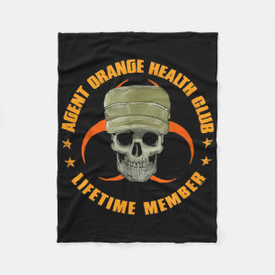 Orange Agent Health Club Lifetime Member Vietnam V Fleece Blanket