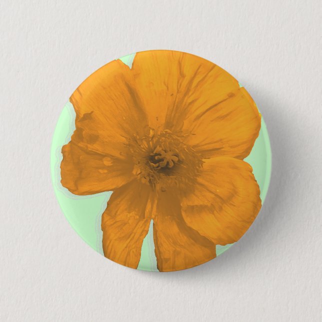 Orange Aid/ PopArt Flower 6 Cm Round Badge (Front)