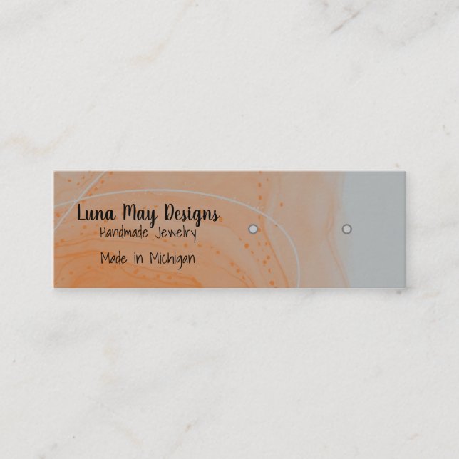 Orange Alcohol Ink Jewellery Display Business Card (Front)