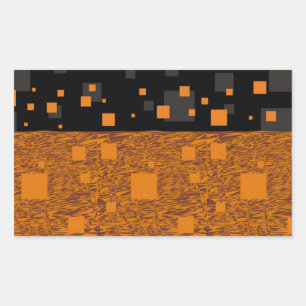 Orange alert float abstract Halloween black box Rectangular Sticker