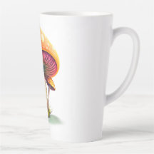 Orange Amanita Muscaria Latte Mug