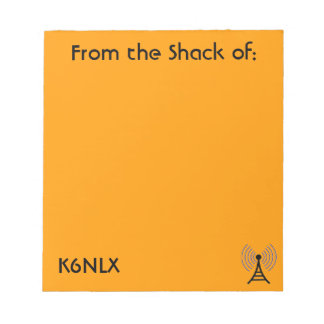 Orange Amateur Radio Call Sign Notepad