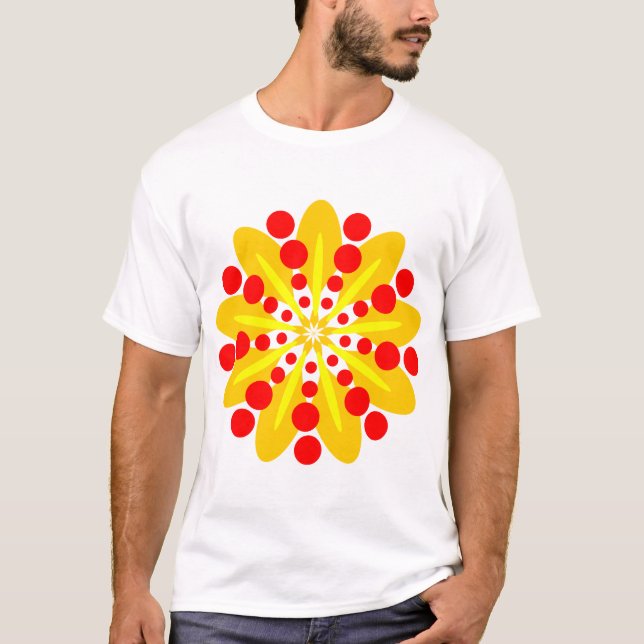 Orange Amber and Yellow Mandala - Customised T-Shirt (Front)