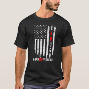 Orange American Flag Enough End Gun Violence No Gu T-Shirt