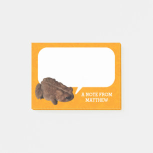 Orange American Toad Photo Personalised Post-it Notes