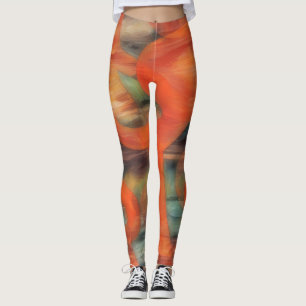 Orange and Amber Artsy Leggings