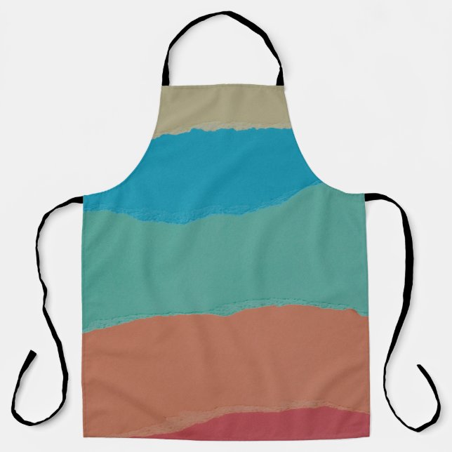 Orange and black abstract painting apron (Front)