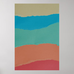 Orange and black abstract painting poster