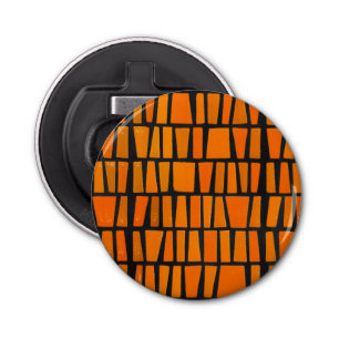 Orange and black african tribal pattern bottle opener